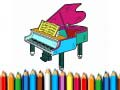 Gêm Yn ôl i'r ysgol: Llyfr lliwio piano ar-lein