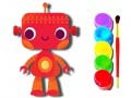 Gêm Yn ôl i'r ysgol: Llyfr lliwio robot ar-lein