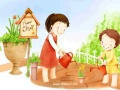 Gêm Pazl Dydd Plant Cartoon ar-lein