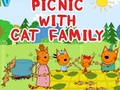 Gêm Picnic gyda'r teulu cath ar-lein