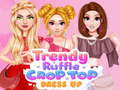 Gêm Dillad Top Cropped Trendy gyda Ruffles ar-lein