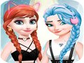 Gêm Gwisgo a Makeup Elsa a Anna ar-lein
