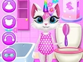 Gêm Gofal Dyddiol o Gath Unicorn ar-lein