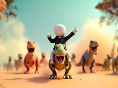 Gêm Stickman: Arena Dinosors ar-lein