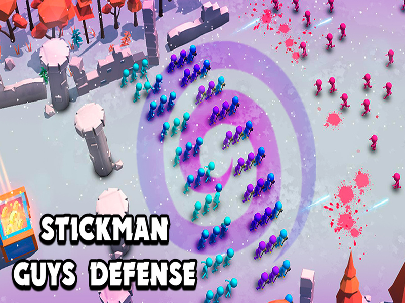 Gêm Amddiffyn Stickman Guys ar-lein