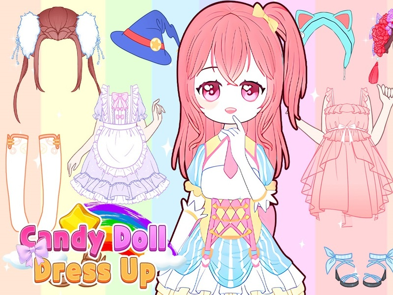 Gêm Doll Candy Gwisgo i fyny ar-lein