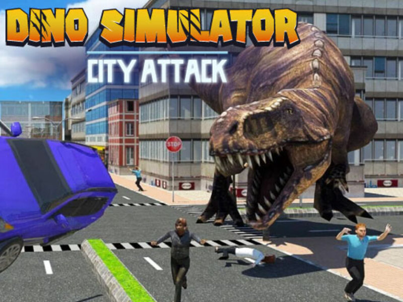 Gêm Ymosodiad Dinas Efelychydd Dino ar-lein
