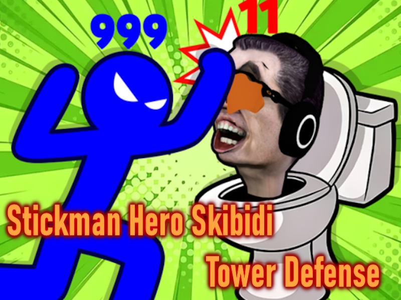 Gêm Amddiffyn Twr Skibidi Arwr Stickman ar-lein