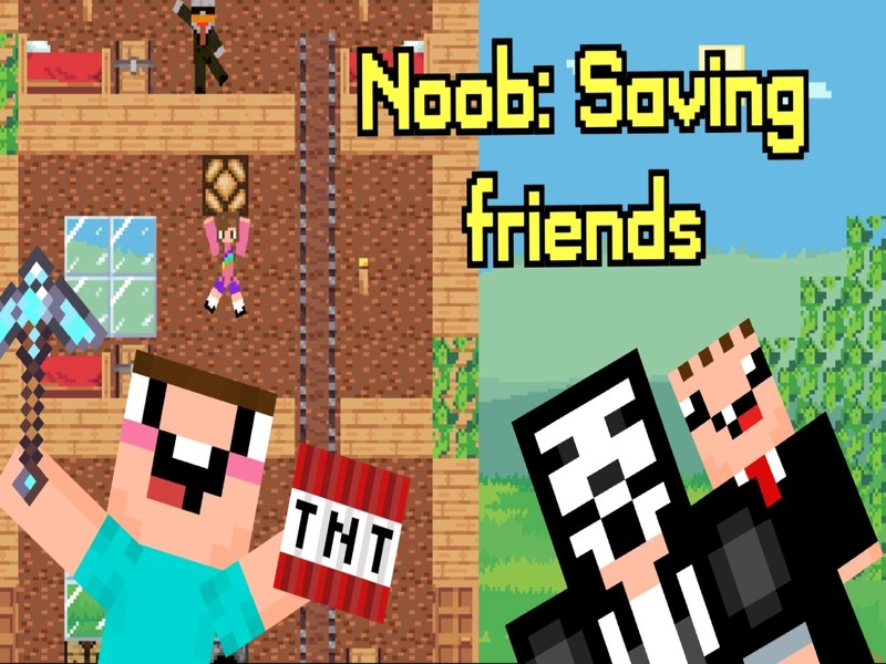 Gêm Noob: arbed ffrindiau ar-lein