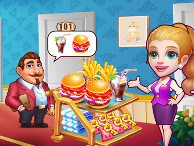 Gêm Tycoon twymyn gwesty ar-lein