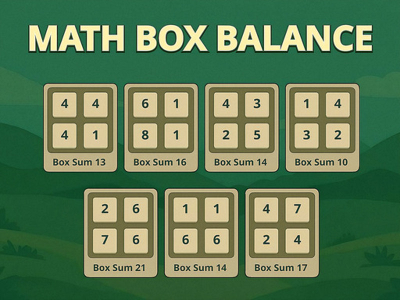 Gêm Cydbwysedd blwch mathemateg ar-lein