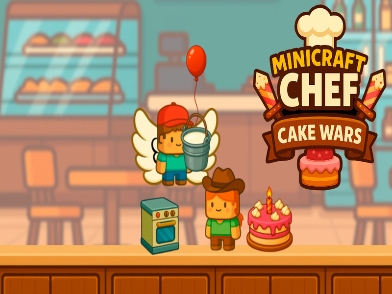 Gêm Rhyfeloedd Cacennau Cogydd MiniCraft ar-lein