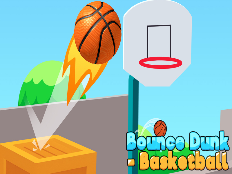 Gêm Bownsio pêl-fasged dunk ar-lein