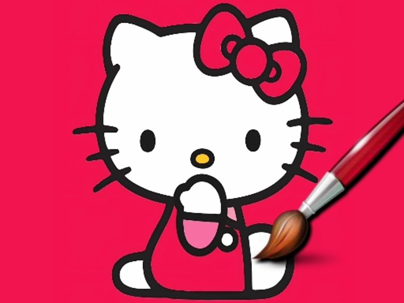 Gêm Kitty Lliwio Hawdd ar-lein